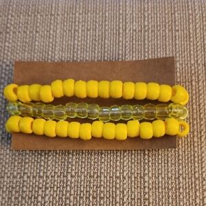 Yellow Beaded Bracelet Set